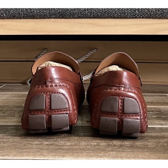 $425 NIB Allen Edmonds Bit Loafers Brown Leather Driving Moccasin Shoes 8 D main image 6